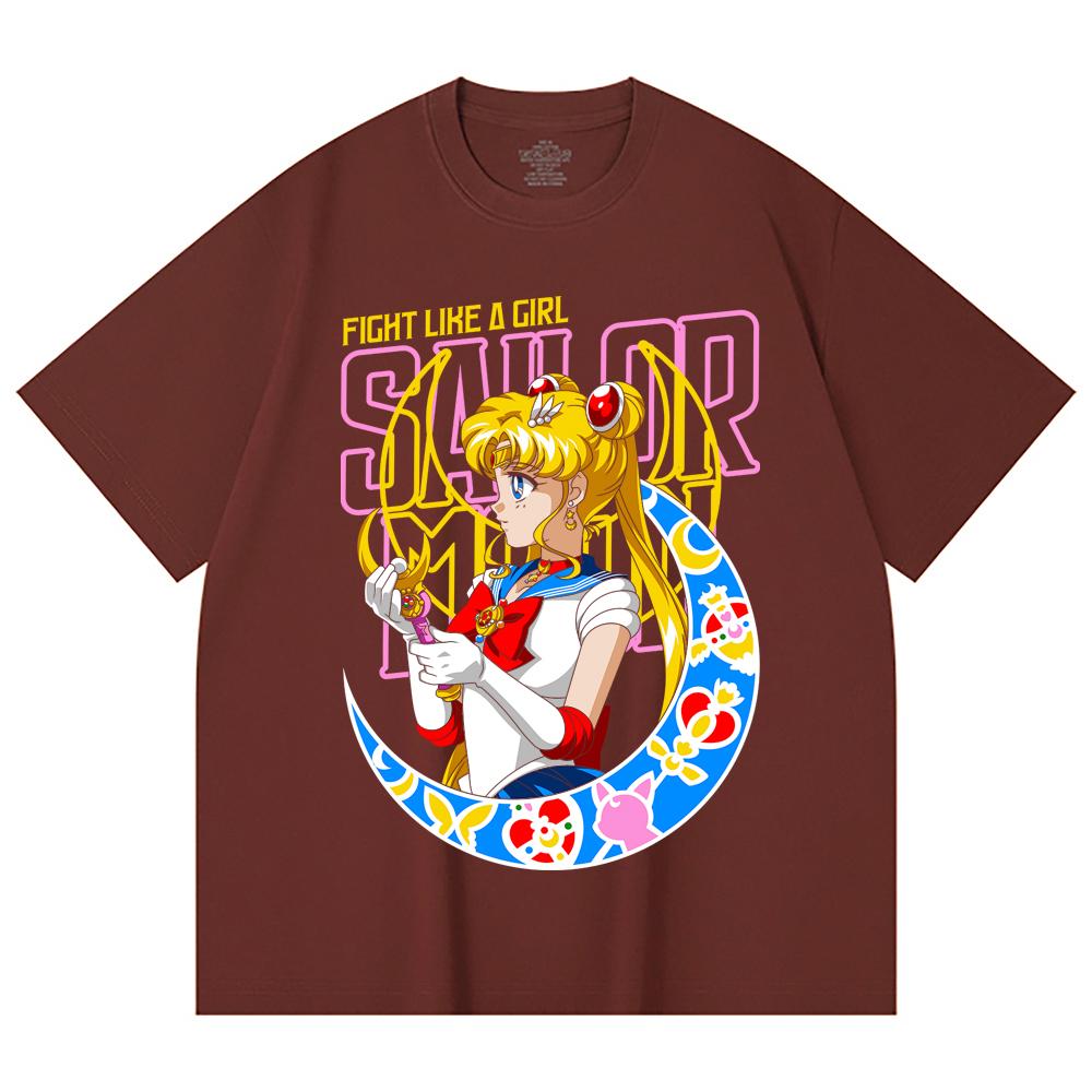 230 г/м² 100% хлопок Sailor Moon V8 Принт Минако Унисекс Тяжелая хлопковая футболка