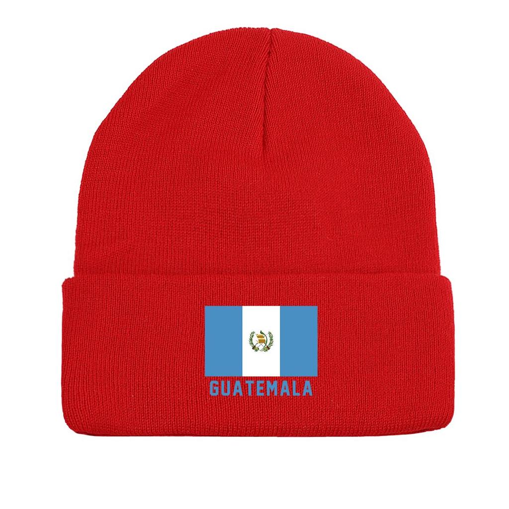Flag of Guatemala Warm Knit Cap Beanie, Skullies Beanies Candy Color Elastic Unisex Gorro Knitted Hat Beanie
