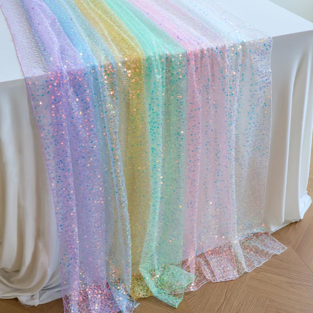 Glitter Mermaid Theme Table Runner Rectangular Table Cover Gorgeous Table Cloth  Wedding