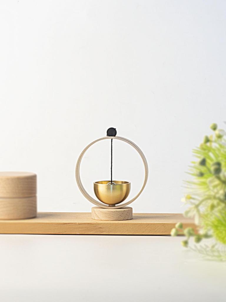 Orin Buddhist Altar Bell, Pet Bell, Brass Bell, Natural Wood Bell, Buddhist Altar Accessory, Mini Bell, Buddhist Altar Accessory, Beautiful Tone,