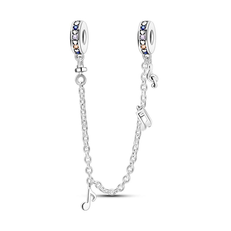 Top Sale Safety Chain 925 Sterling Silver Sun Moon And Stars Safety Chain Fits Pandora Bracelet Fine Women For Fashion Jewelry