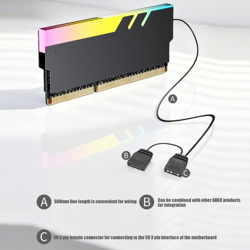Высокопроизводительный ARGB Металлический Радиатор Для Памяти DDR5 DDR4 DDR3 DDR2 С Улучшенным Охлаждением И Световым Эффектом