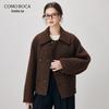 Короткое зимнее пальто Kemengboka из смесовой шерсти и альпаки с лацканами
