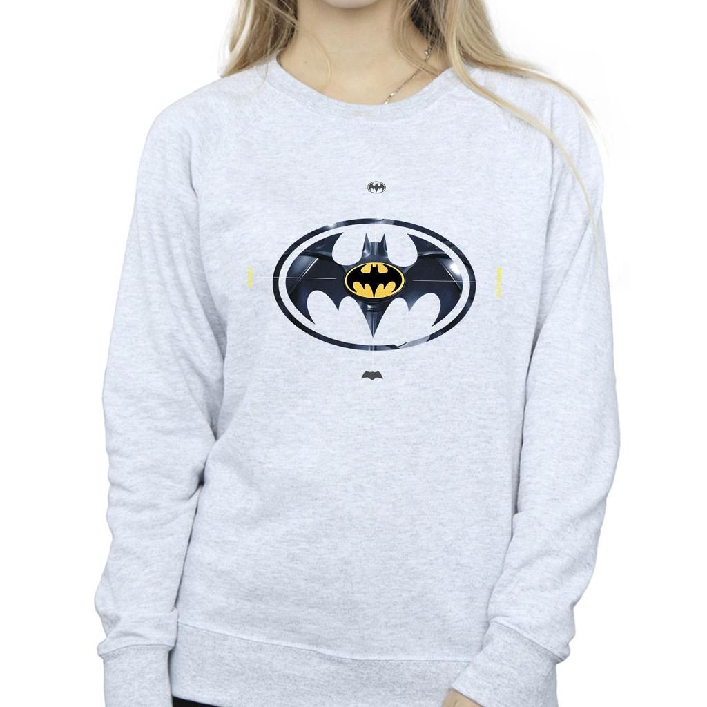 DC Comics Womens/Ladies The Flash Batman Metal Logo Sweatshirt