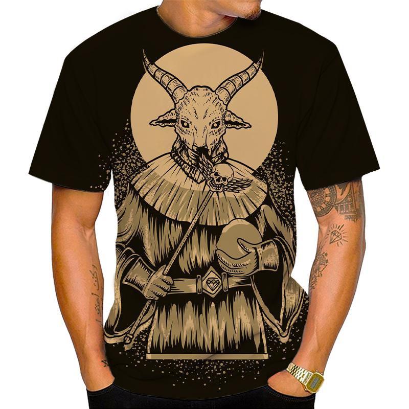 Модная повседневная крутая футболка с принтом дьявола сатаны 3D для мужчин и женщин с круглым вырезом и коротким рукавом XXS-6XL