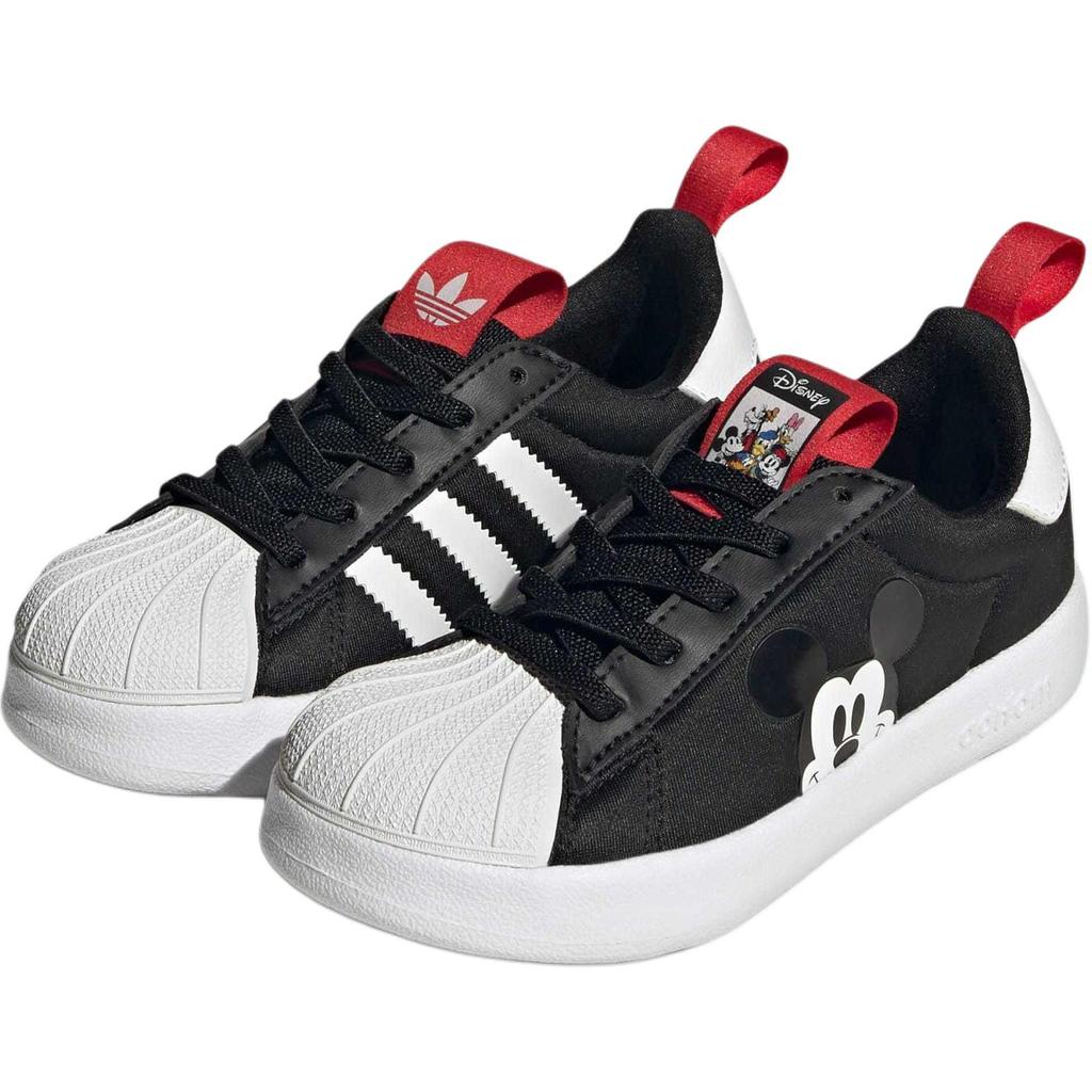 Adidas Disney X  Originals Adifom Superstar 360 Comfortable Versatile Durable Low-Top Kids Skate Shoes Kids Sneakers Black White JH5177