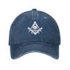 Skull and Cross Bones Square Compass Masonic Freemason Caps Casquette Denim Baseball Cap Unisex Men's Hat Women's Hats