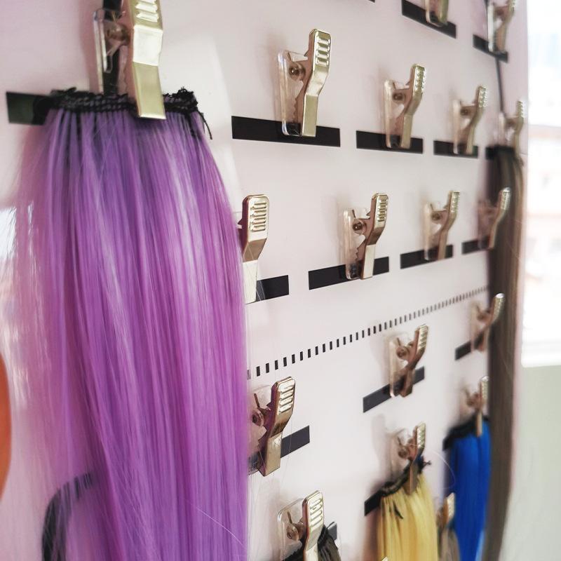 Acrylic Wig Stand Holder, Hair Extension Grafting Board with Clips, Professional Hairdressing Desktop Tool for Braiding, Weaving & Styling Accessories