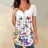 Women Tunic Tops Dressy Casual Summer Short Sleeve Shirts Loose Fit Pleated Boho Top