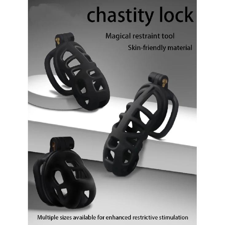 New Luxury Matte Breathable Men's Chastity Device, Black Intimate Interactive Abstinence Accessory