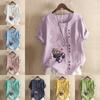 Women's Fashion Soft Boy Prined Short Sleeve T-shirt Loose Cotton Shirt Casual Loose Summer Blouse Tops Plus Size
