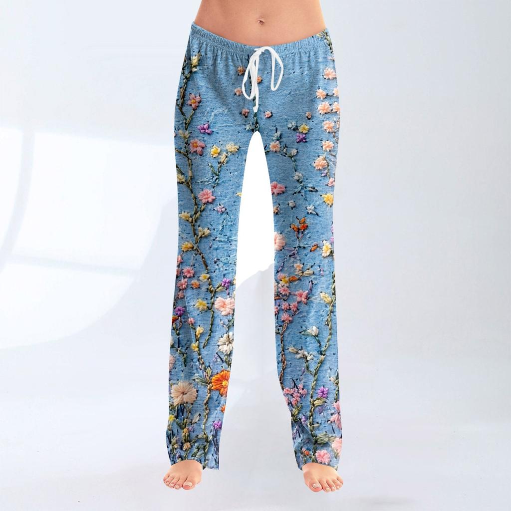 Женские модные свободные повседневные брюки с принтом банта