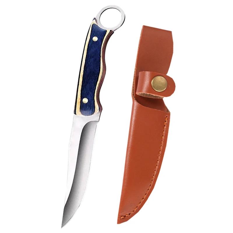 Кухонный тесак для мяса Монгольский нож Деревянная ручка Мясной нож для обвалки Портативный нож для барбекю Разделка мяса Острые ножи для рыбы