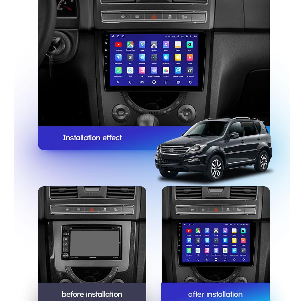 Android Car Radio Stereo для SsangYong Rexton III 2012-2016 GPS-навигация 2DIN 4-ядерный мультимедийный проигрыватель Autoradio 1+16 ГБ
