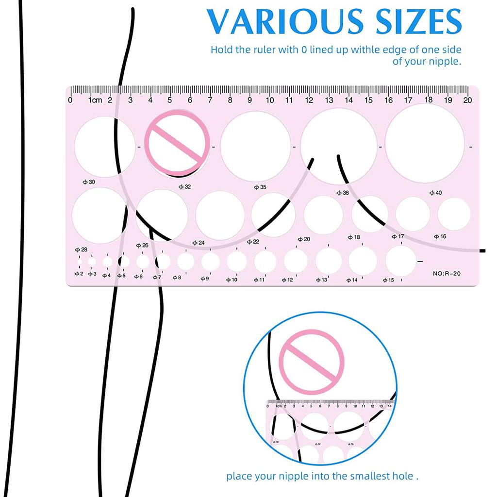 Nipple Ruler Nipple Measuring Card Breast Pump Flange Circle Ruler Sizing Tool Efficient Breast Feeding Supplies 27Size