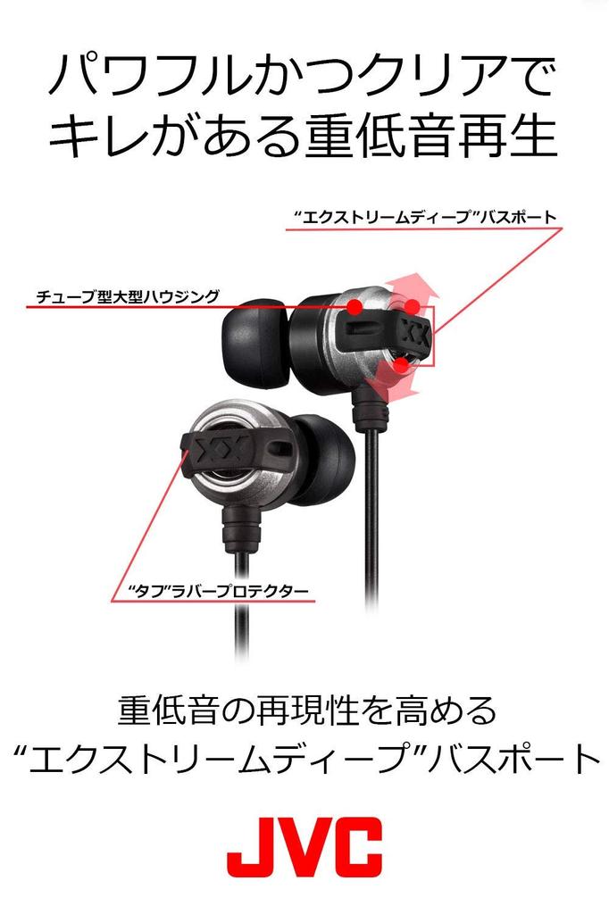 Наушники JVC HA-FX11XM-RB XX Series канального типа/с пультом дистанционного управления красного и черного цвета