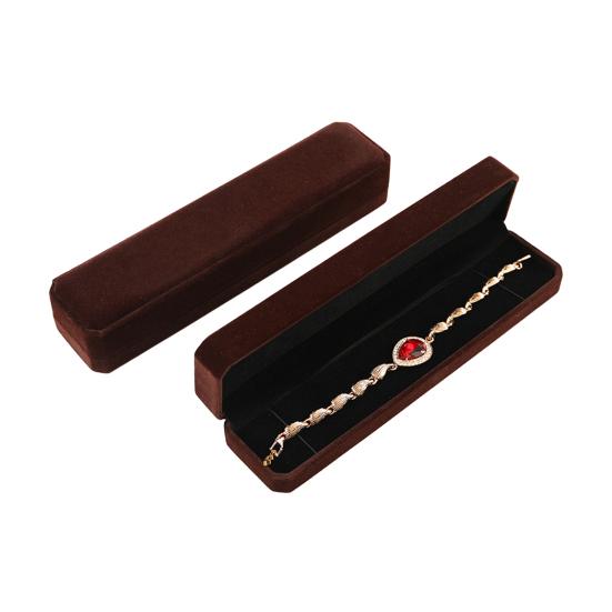 Подарочная коробка для ожерелий из бархата Подарочная коробка для хранения ювелирных изделий Пылезащитная откидная крышка для браслетов, ожерелий, браслетов на ногу Коробка для презентаций ювелирных изделий