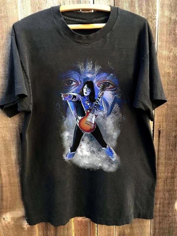 Винтажная хлопковая черная рубашка Ace Frehley S-234XL Унисекс S-5XL