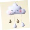Felt White Cloud Hanging Ornament with Gold Raindrop - Cloud Shape Felt Decor for Kids Tent, Nursery, and Bedroom - Handmade Raindrop Hanging for