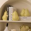 2pcs Creative Hug Pear Book Stand Cute Miniatures Figurine Crafts Book Holder  Gift