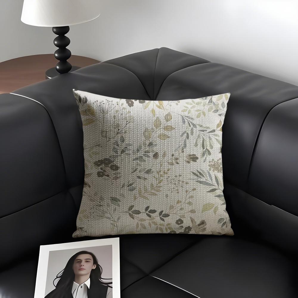 French Retro Print Cushion Cover Natural Linen Organic Fabric DoubleSided Printing Sofa Home Decor Gift Pillow Case