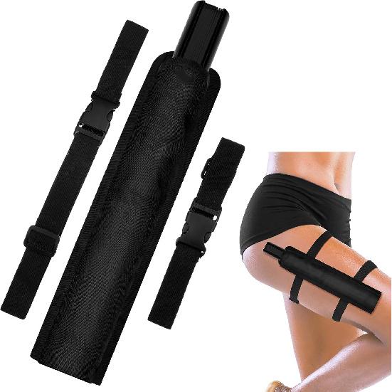 Summer Rave Fan Thigh Holster Rave Fan Holder Folding Hand Pouch Foldable Sleeves with Waist Belt for Thigh Party