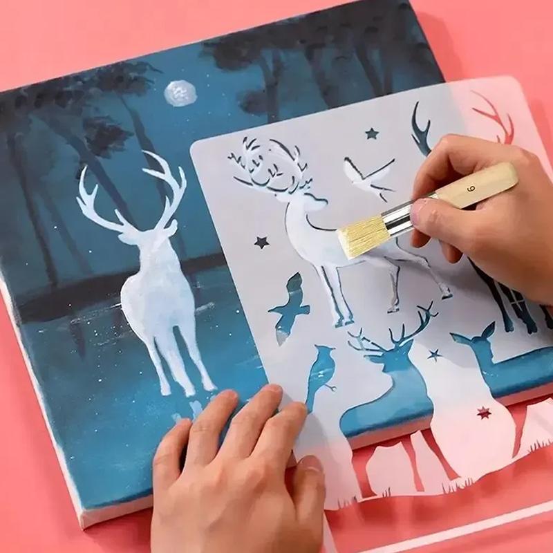 3 шт. Деревянная трафаретная кисть Diy из натуральной щетины, идеально подходящая для акриловой краски, дерева, масляной живописи