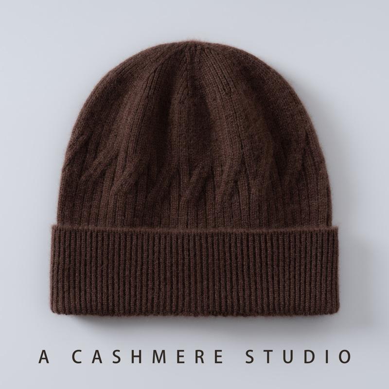 Cashmere autumn and winter new unisex fashion versatile simple warm ear protection cold knitted headhat