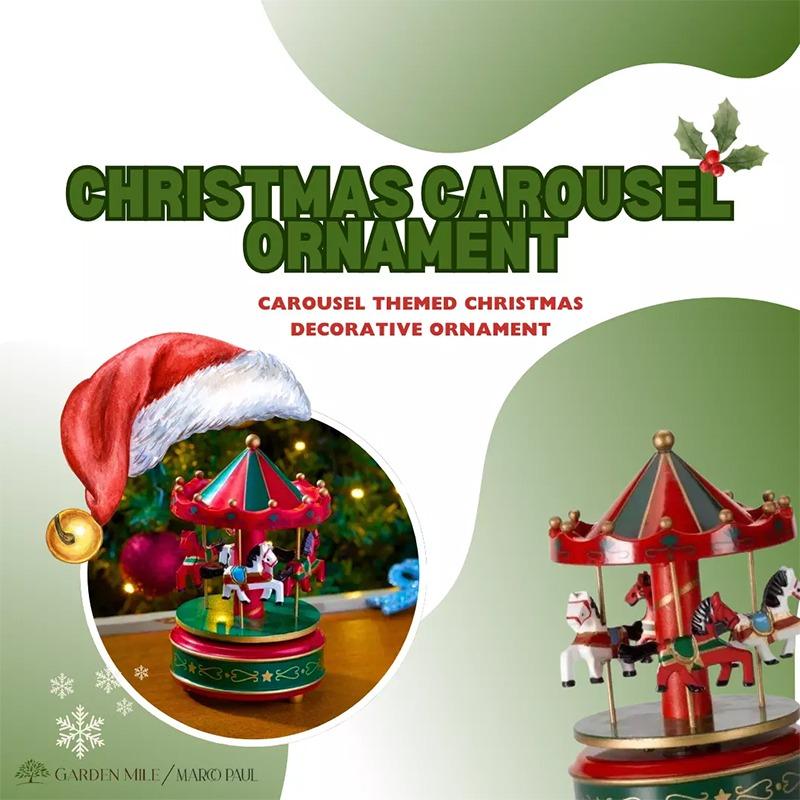 Рождественская карусель Музыкальное украшение Ярмарочная площадь Рождественский деревянный декор Орнамент