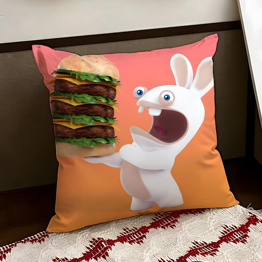 RRabbids IInvasion Cushion Cover Reversible Soft Durable Pillow Cover Home  Car MultiScene Use for Daily Comfort