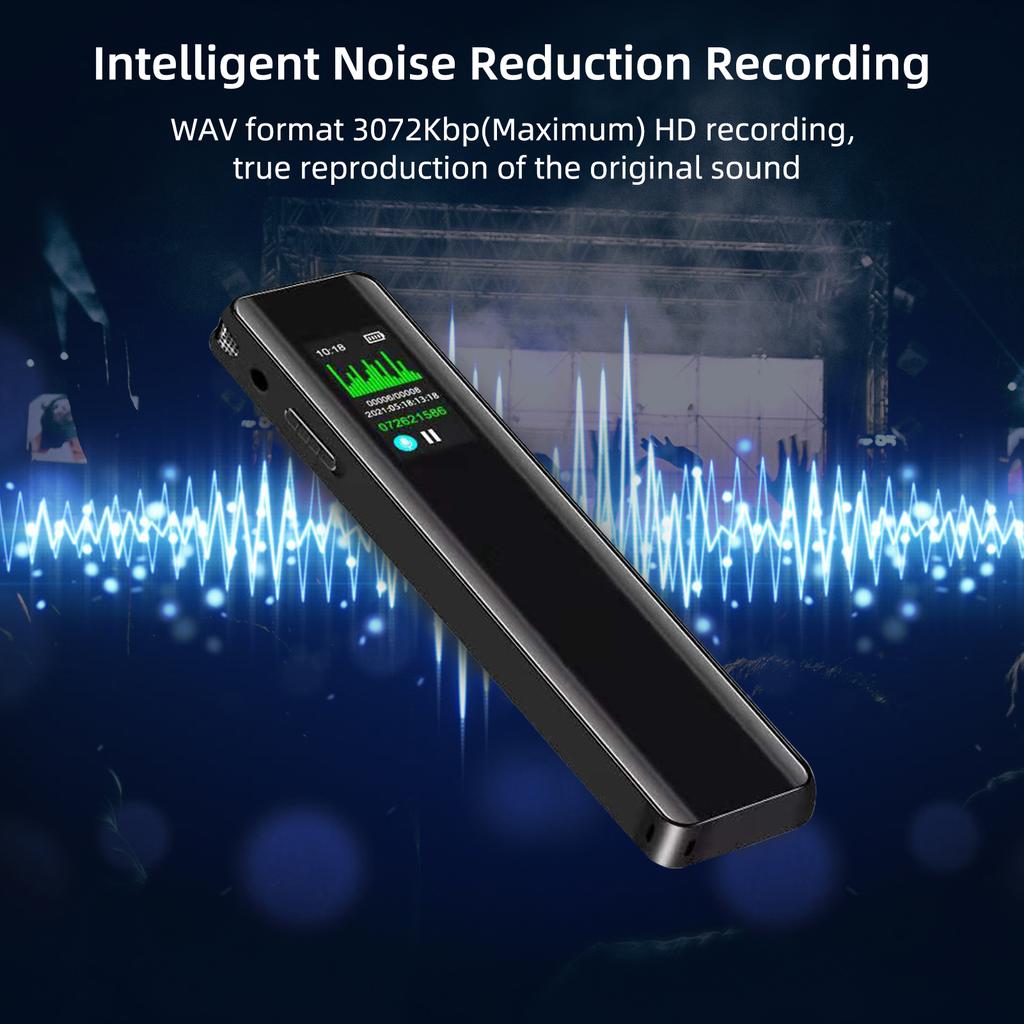 8GB Digital Voice Recorder Voice Activated Recorder Dictaphone MP3 Player 3072KBPS HD Recording Noise Reduction Timing Recording Password Function Du
