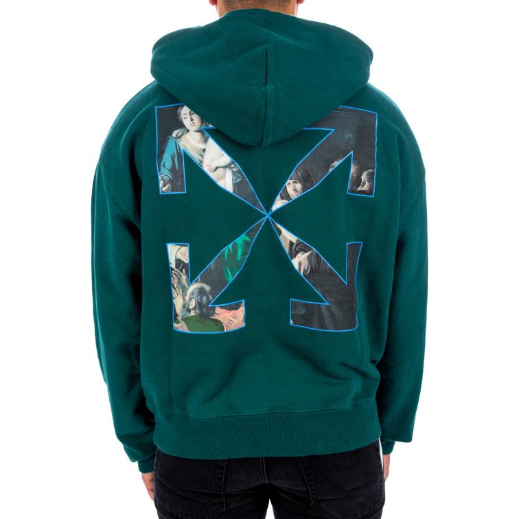 OFF WHITE Свободный крой Худи с принтом картины Караваджо OMBB037E20FLE0035710