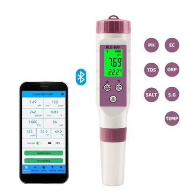 Новейший Bluetooth 7 в 1 pH-метр PH/EC/TDS/ОВП/СОЛЕНОСТЬ/УД.ВЕС/ТЕМПЕРАТУРА Онлайн-монитор APP Интеллектуальный тестер воды для питья и аквариума