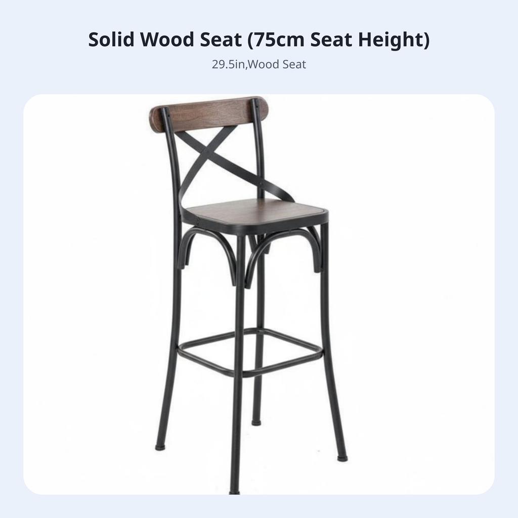 X-Shaped Spinerest Counter Stool with Spinerest High Chair Integrated Footrest Utilitarian and Aesthetic for Adults, Cafe