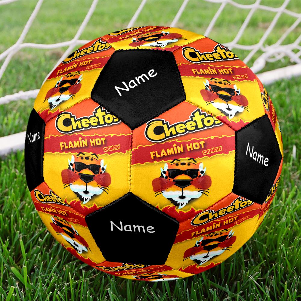 Custom Name Cheetos Theme Size 5 Soccer Ball, Suitable for Both Indoor and Outdoor Matches, a Gift Suitable for Everyone.
