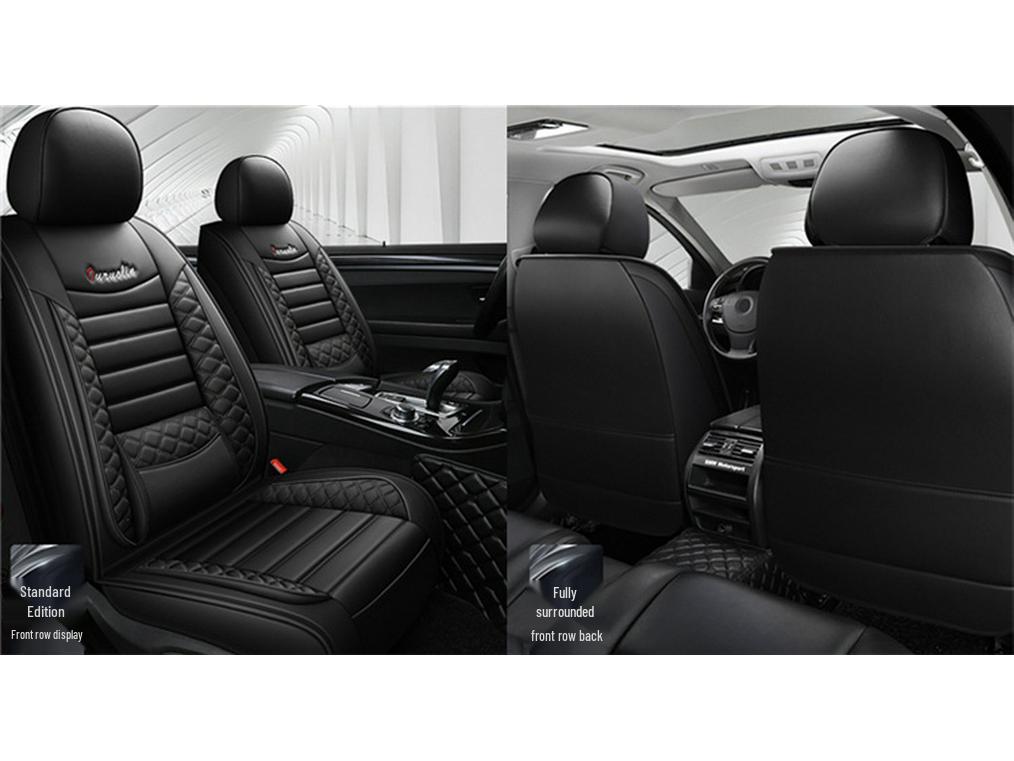 2022 All-Season Full Leather Car Seat Cushion with Fixed Waist Design