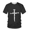 Крест принт 3D футболка Иисус Христианская мода церковь топ с короткими рукавами большой размер летние повседневные мужские