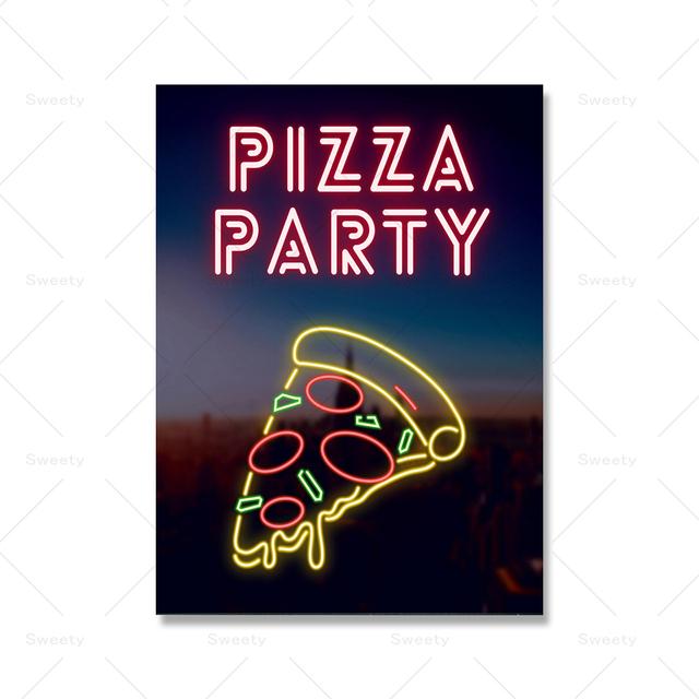 Пиво, Коктейль, Пицца, Вечеринка с Мороженым, Неоновые Принты, Тенденции В Настенном Искусстве, Плакаты, Украшение Общежития Колледжа