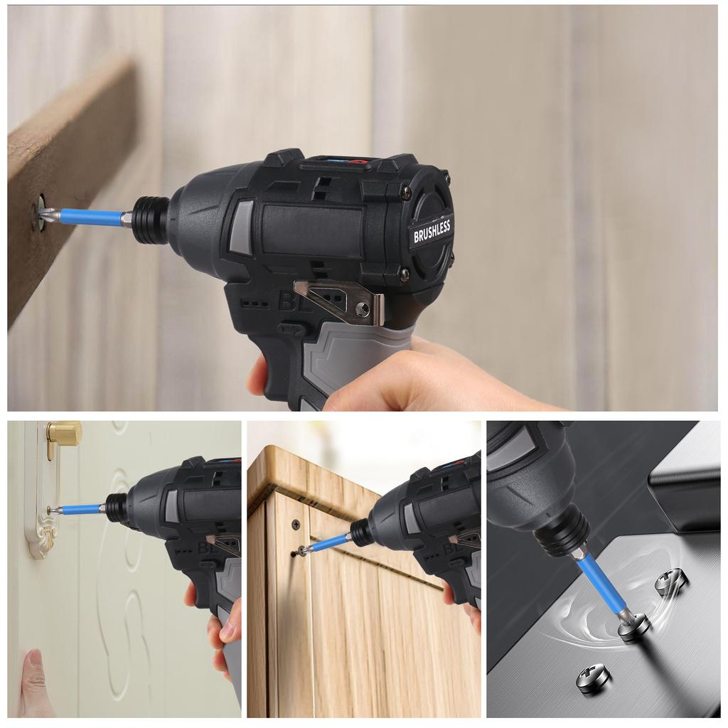 Набор бесщеточных электрических отверток 18 В. Набор перезаряжаемых беспроводных электрических отверток со скоростью 3450 об/мин и крутящим моментом 140 нм.