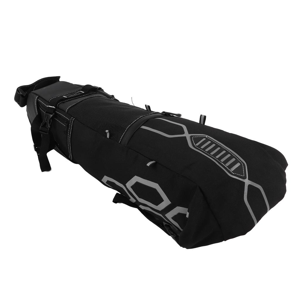 Bicycle Saddle Bag Waterproof Adjustable and Reflective Bike Large Capacity Tail BagBlack