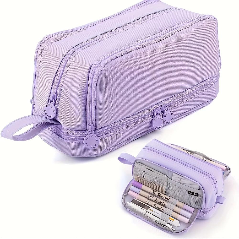 Multilayers Pencil Case 3/4 Compartment Stationery Storage Pouch for Office School Supplies