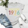 Original Part 1976 Retro Shirt Vintage Born in For Women 49th Birthday Gift for Unisex Printed Tshirt Tops Allmatch Tshirts