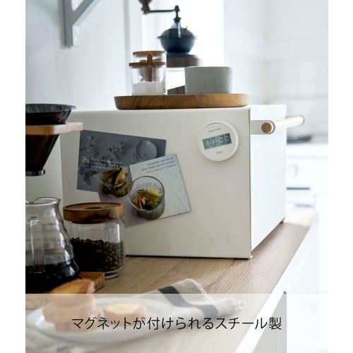 Yamazaki Tosca Bread Case, 27L Large Capacity, White, 43cm W x 36.5cm D x 24cm H, Finished Product, 4376