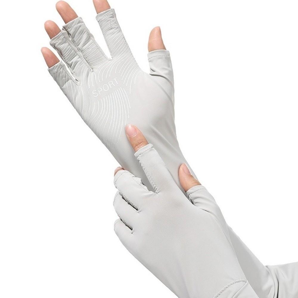 Solid Color Ice Silk Arm Sleeve Sun Protection Summer Arm Cover Women's Gloves Long Sleeve  Men