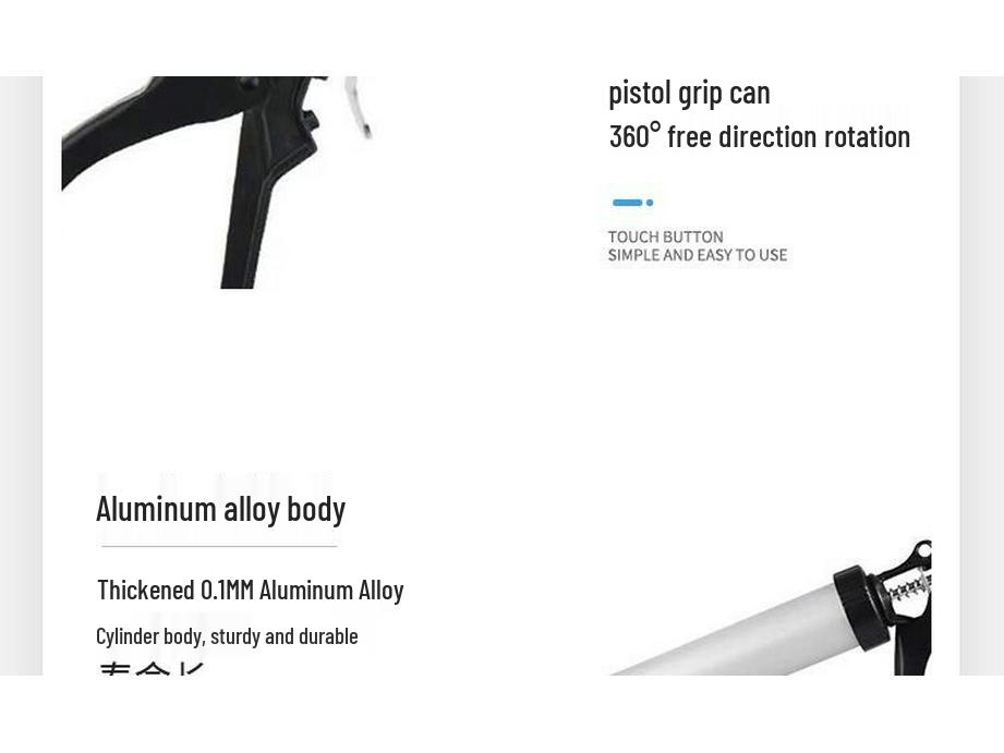 995 Универсальный алюминиевый и нержавеющий пистолет для структурного клея - Экономящий силы инструмент для герметизации мягких туб и клея для стекла