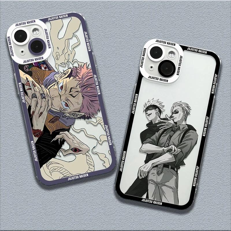 Чехол для телефона Аниме Jujutsu Kaisen Для iPhone 16 15 14 13 12 11 Pro Max XS X XR SE 7 8 Plus Mini SE Ударопрочный Прозрачный Чехол