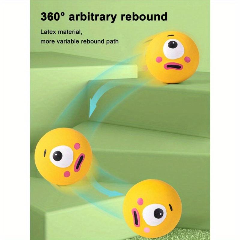 [Для собаки маленькой породы] 1/3 шт. Звуковая игрушка для собаки с милым дизайном больших глаз, Прочный резиновый жевательный мяч для питомца для чистки и шлифовки зубов со скрипучей собакой