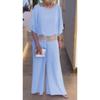 Women S Sequined Color Block Batwing Sleeve Wide Leg Pants Set