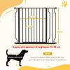 Extendable Dog Safety Gate 75-95 cm in Steel and ABS, 75-95x76 cm, Black