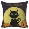 Новая подушка на Хэллоуин Мультяшный кот Льняная наволочка с принтом Скандинавская смешная декоративная подушка